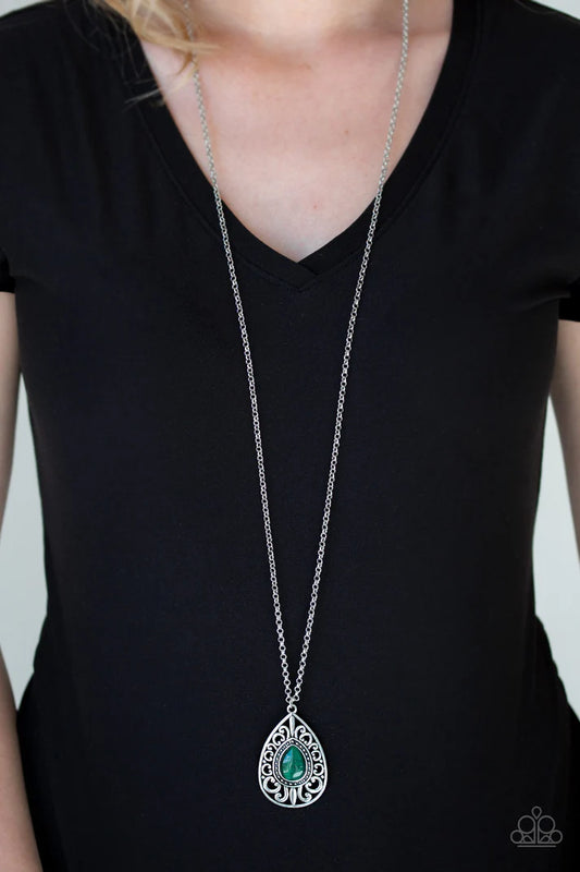 Modern Majesty - Green Necklace