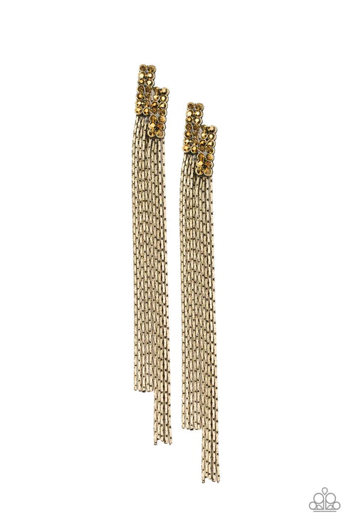 Radio Waves - Brass Post Earrings