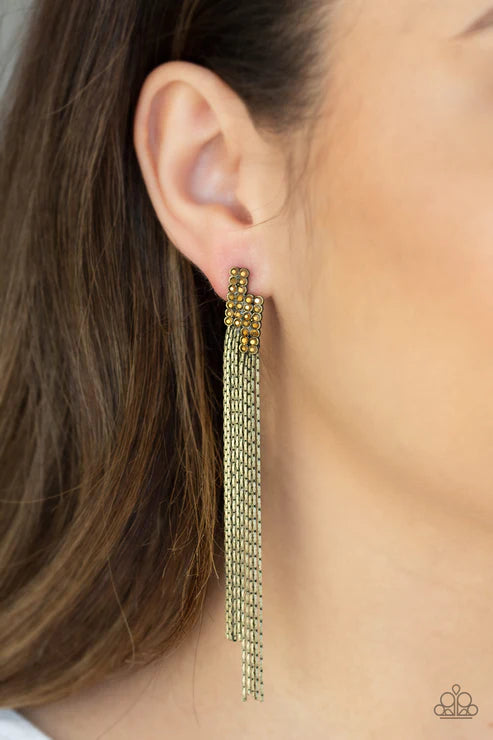 Radio Waves - Brass Post Earrings