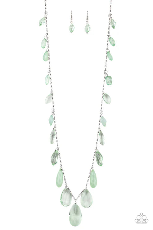 GLOW And Steady Wins The Race - Green Necklace
