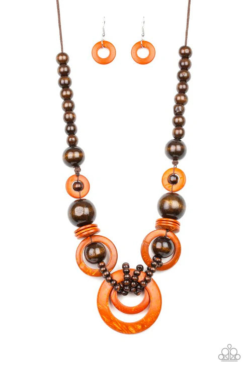 Boardwalk Party - Orange Necklace