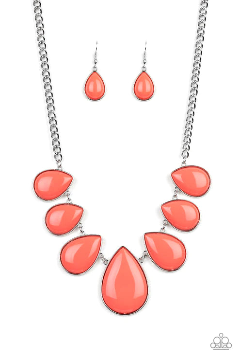 Drop Zone - Orange  Necklace