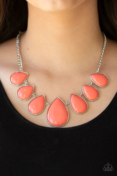 Drop Zone - Orange  Necklace
