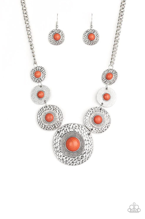 Tiger Trap - Orange Necklace