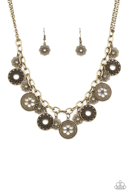Meadow Masquerade - Brass Necklace