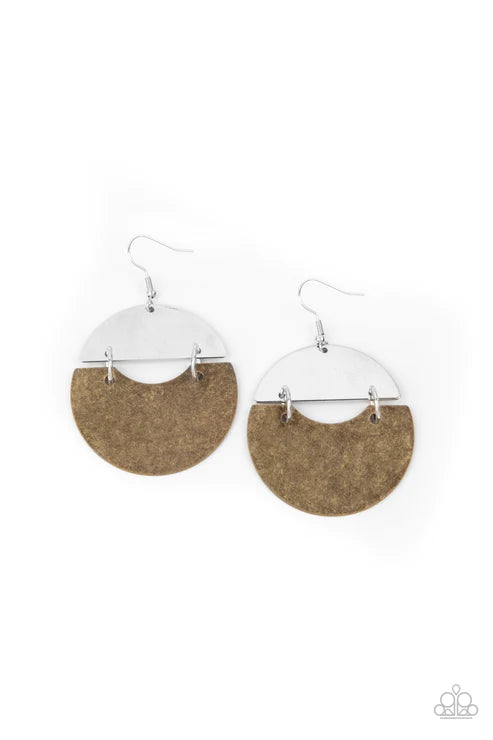 Watching The Sunrise - Brass Earrings