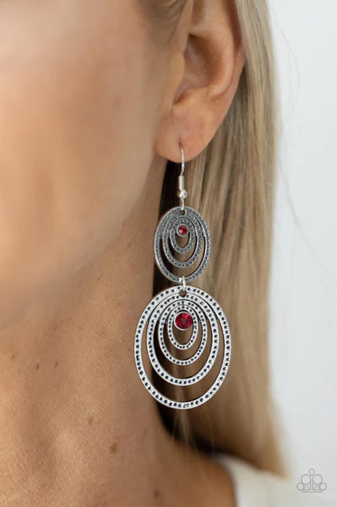 Cosmic Twirl - Red Earrings