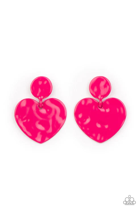 Just a Little Crush - Pink Post Earrings