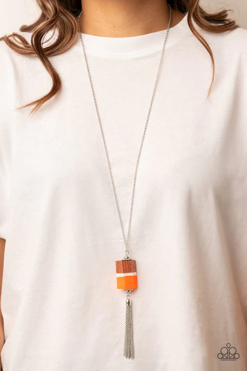 Reel It In - Orange  Necklace