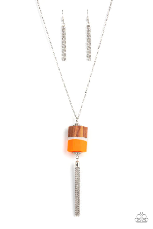 Reel It In - Orange  Necklace
