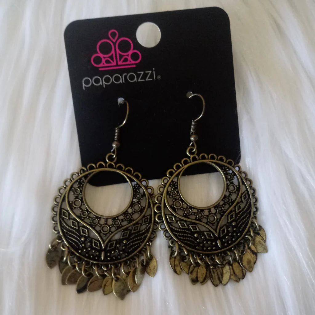 Far Off Horizons Brass Earrings