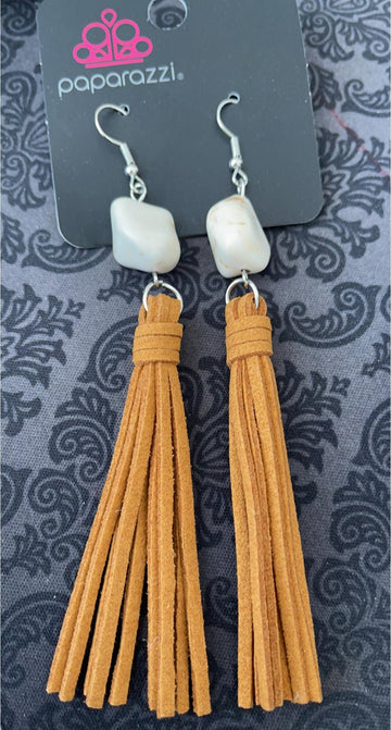 All-Natural Allure - White Earrings