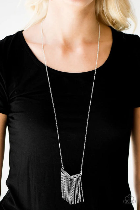 Gotta Have Fringe - Silver Necklace