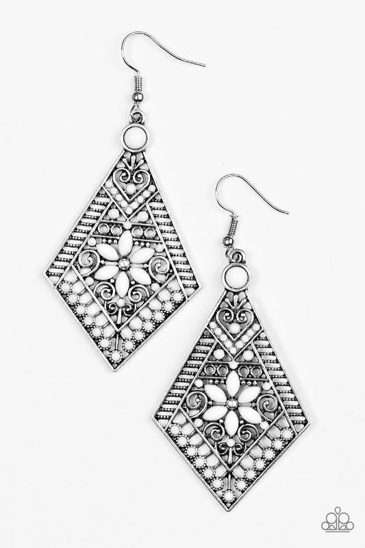 Stay Wild, Wildflower - White Earrings