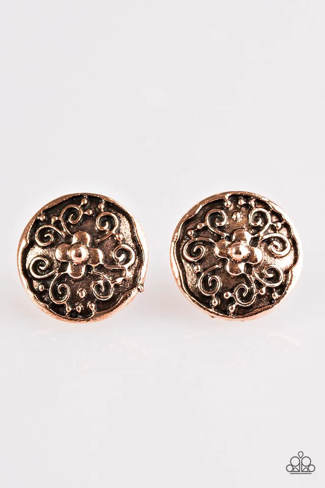 Garden Glee - Copper Post Earrings