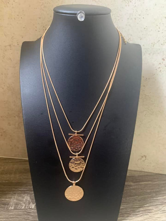 Dizzying Discs Gold Necklace