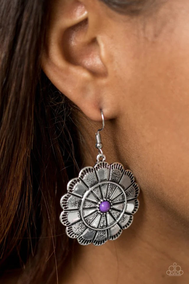 I'm No Wallflower Purple Earrings