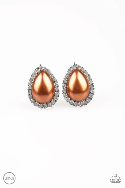 Old Hollywood Opulence - Brown Clip-On