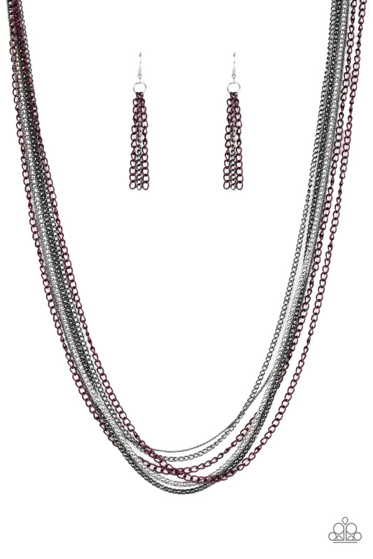 Vintage Vault Colorful Calamity Purple Necklace