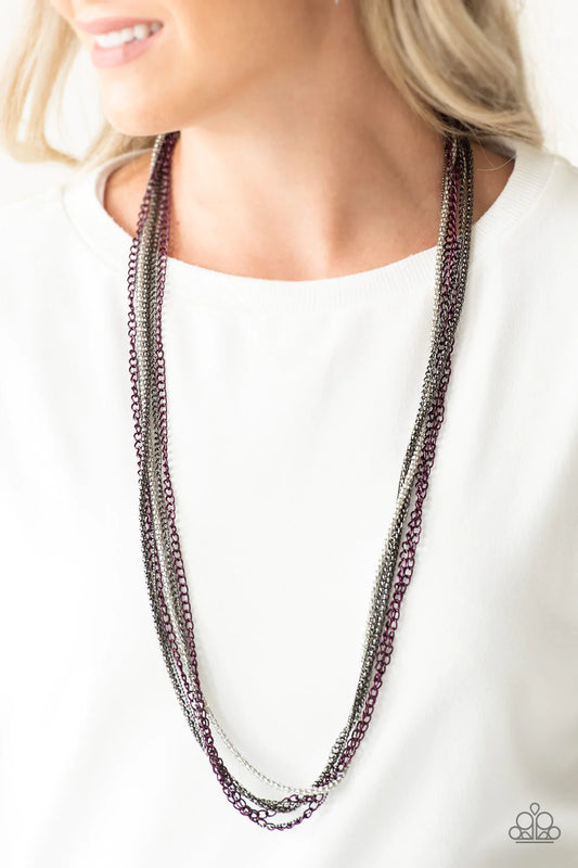 Vintage Vault Colorful Calamity Purple Necklace