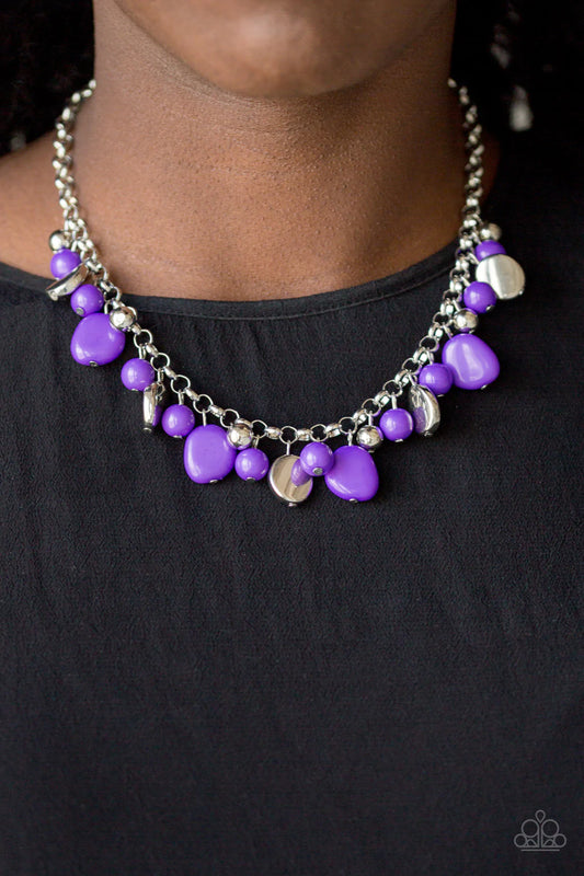 Flirtatiously Florida - Purple Necklace
