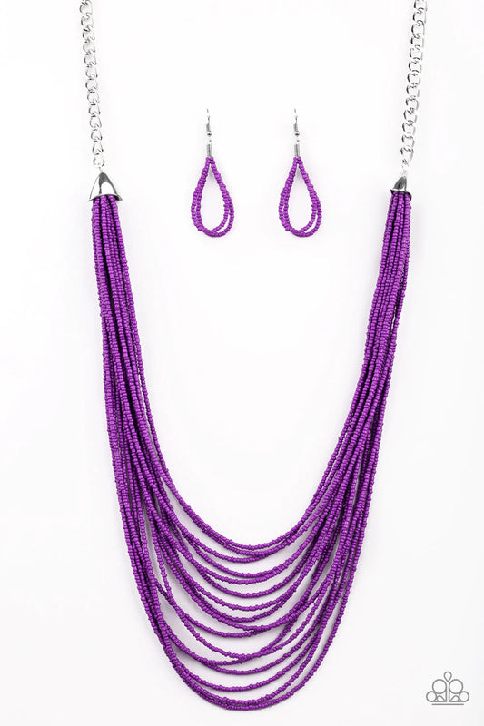 Peacefully Pacific - Purple Necklace