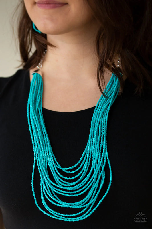Peacefully Pacific - Blue Necklace