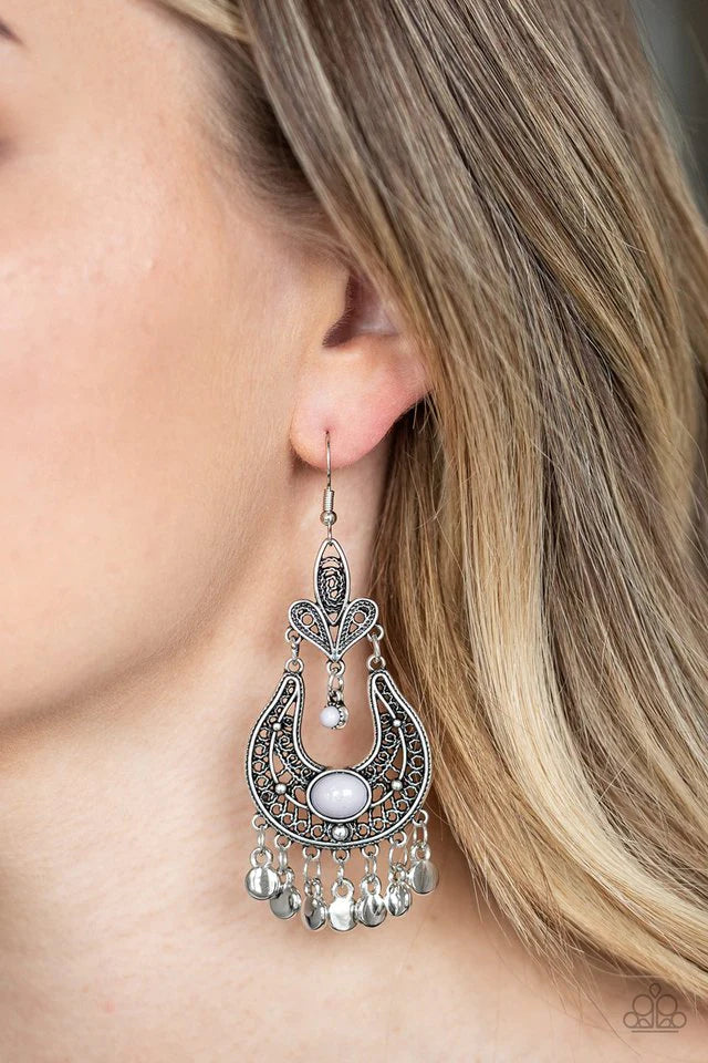 Fiesta Flair - Silver Earrings