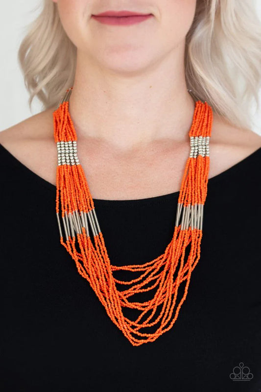 Let It BEAD - Orange Necklace