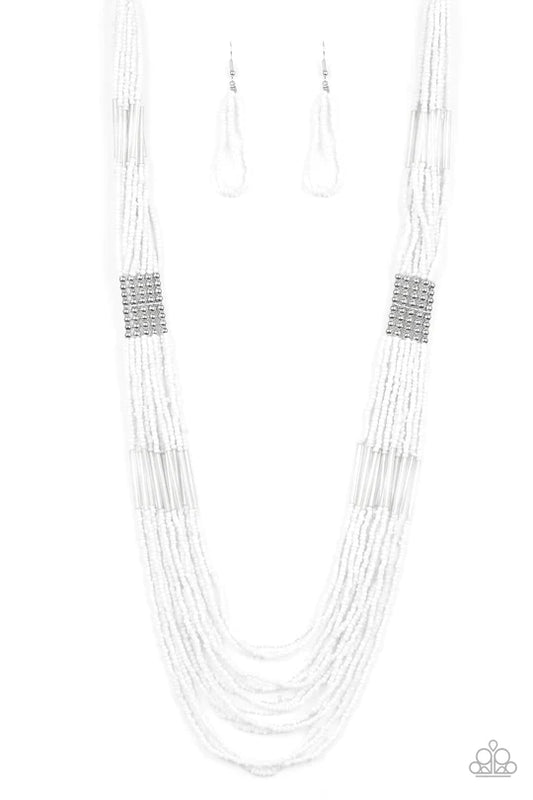 Let It BEAD - White  Necklace