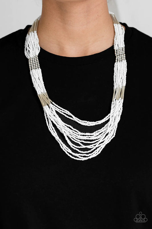 Let It BEAD - White  Necklace