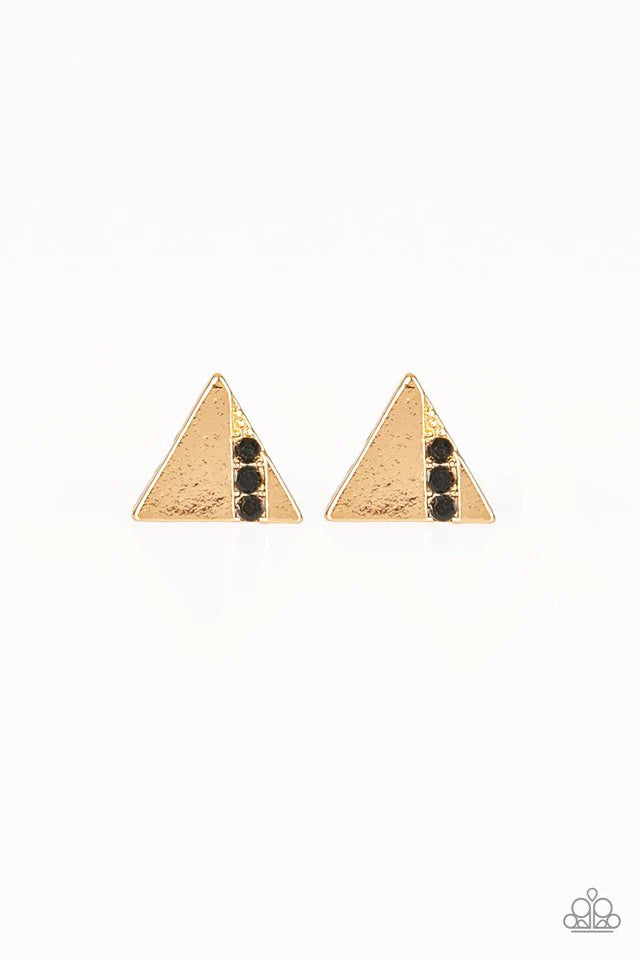 Pyramid Paradise - Black Post Earrings