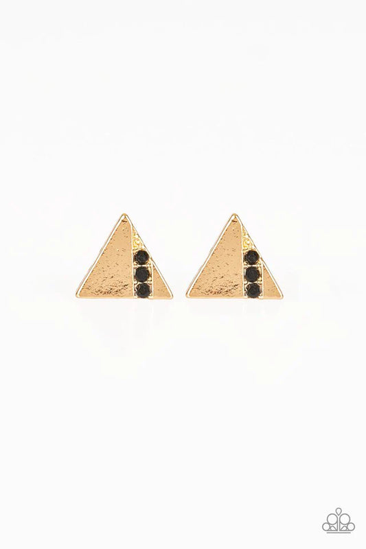 Pyramid Paradise - Black Post Earrings