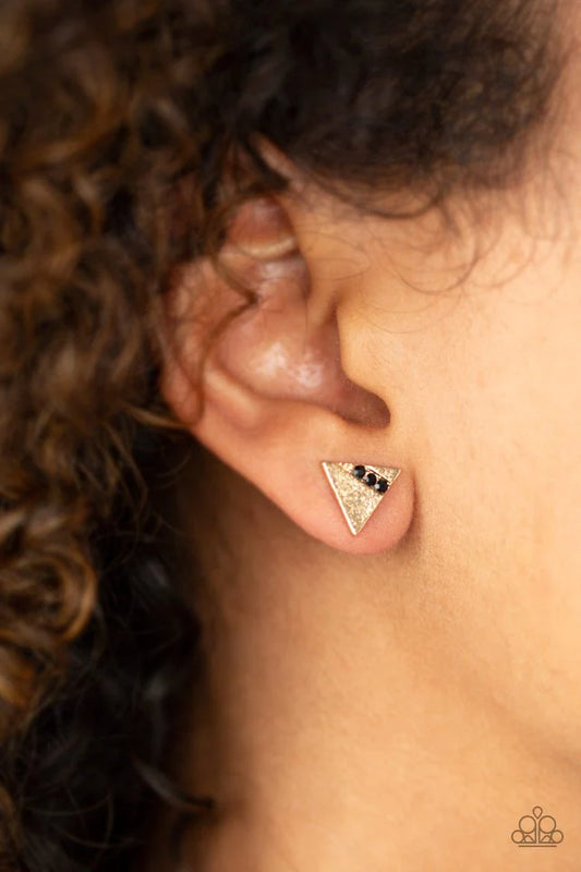 Pyramid Paradise - Black Post Earrings