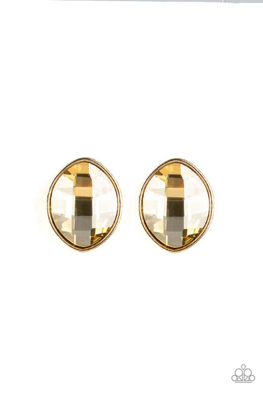 Movie Star Sparkle - Gold Post Earrings