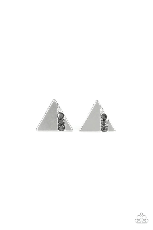 Pyramid Paradise - Silver Post Earrings