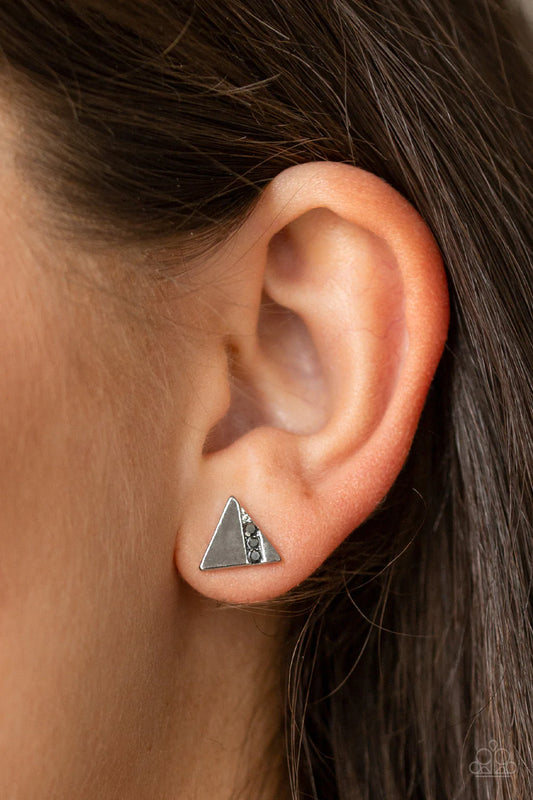 Pyramid Paradise - Silver Post Earrings