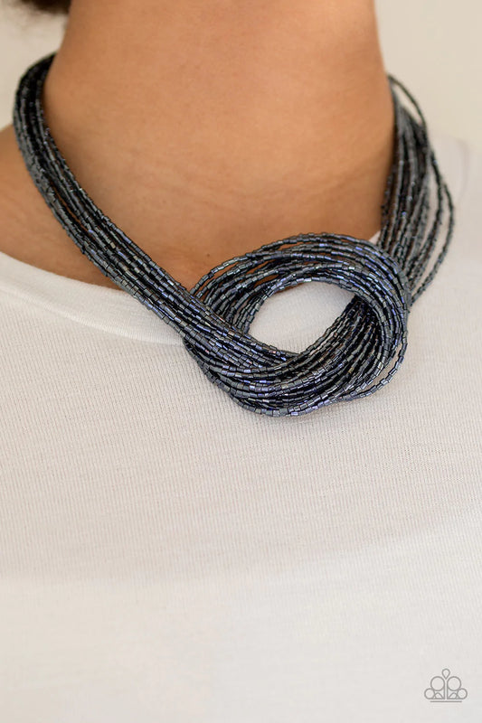 Knotted Knockout - Blue  Necklace