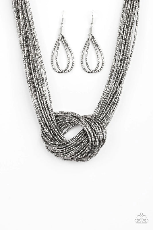 Knotted Knockout - Black  Necklace
