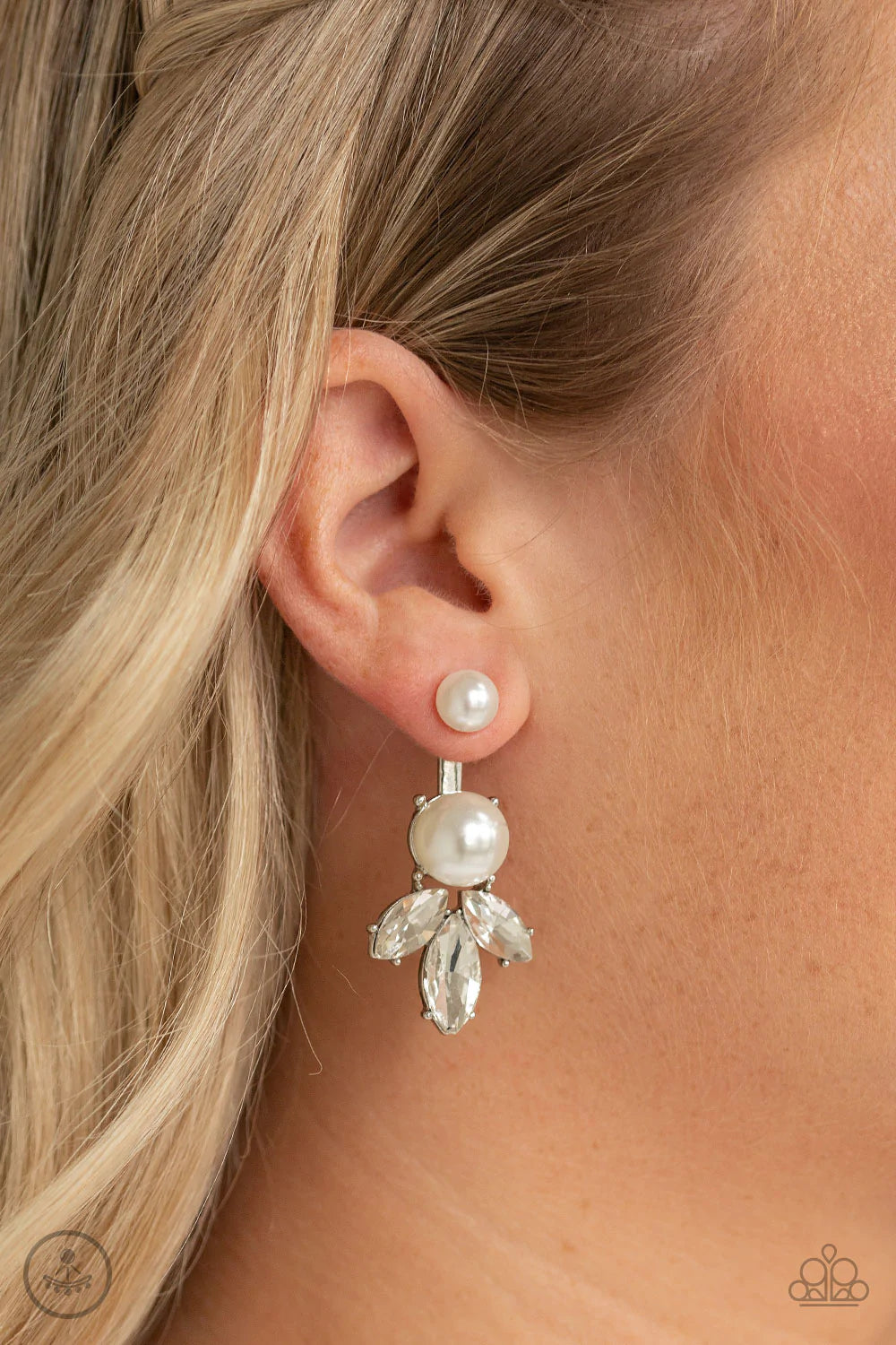 Extra Elite - White Post Earrings