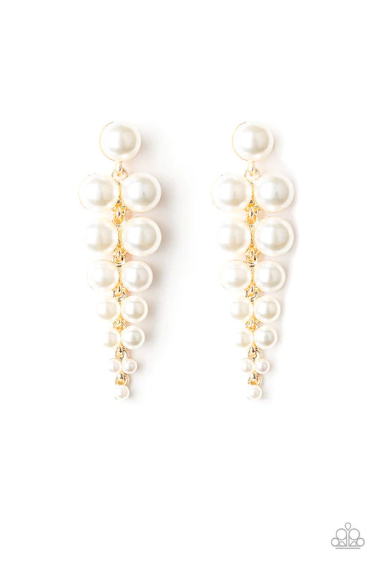 Totally Tribeca - Gold Post White Pearl Earrings