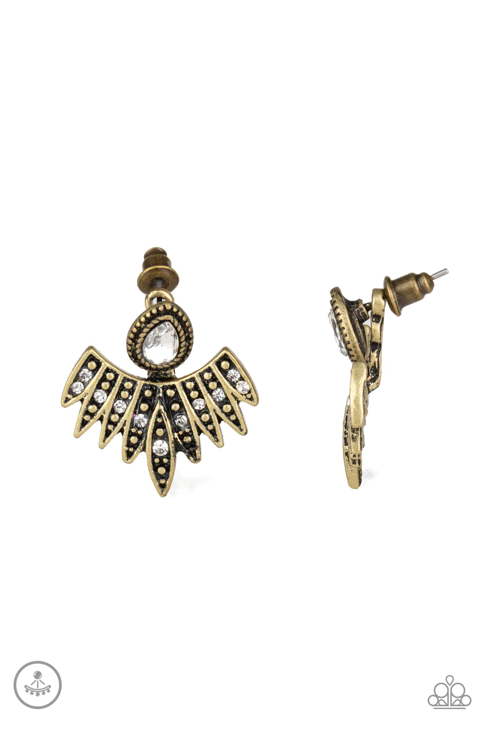 Wing Fling - Brass Post Earrings