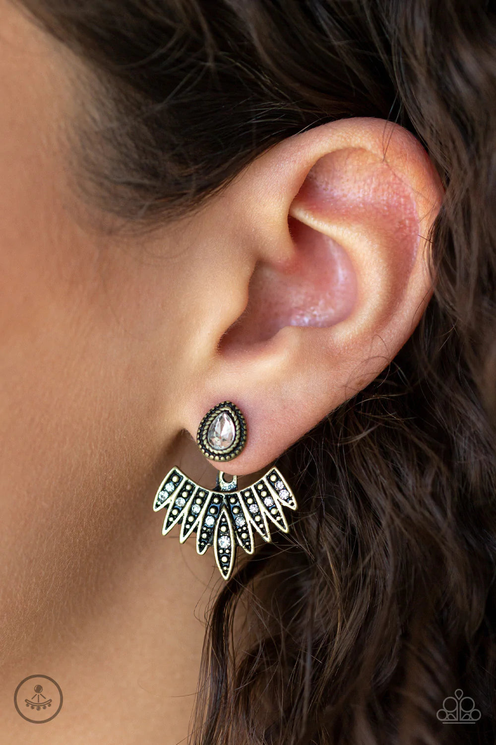 Wing Fling - Brass Post Earrings