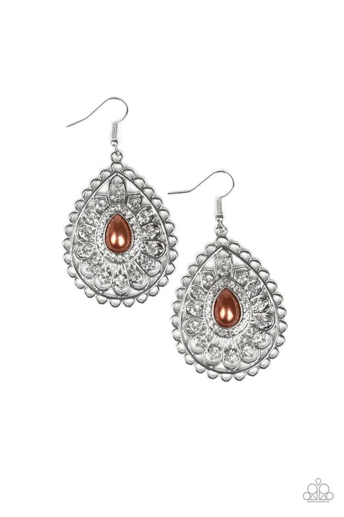 Glamour Grandeur - Brown Earrings