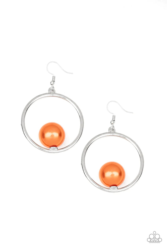 Solitaire REFINEMENT - Orange Earrings