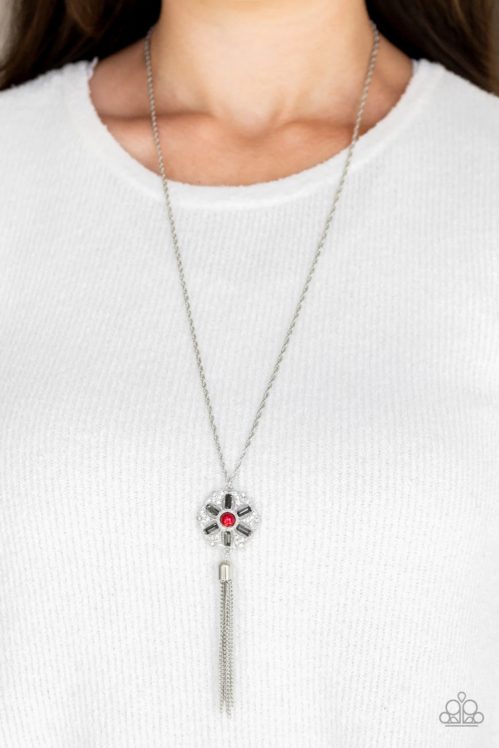Fine Florals - Red Necklace