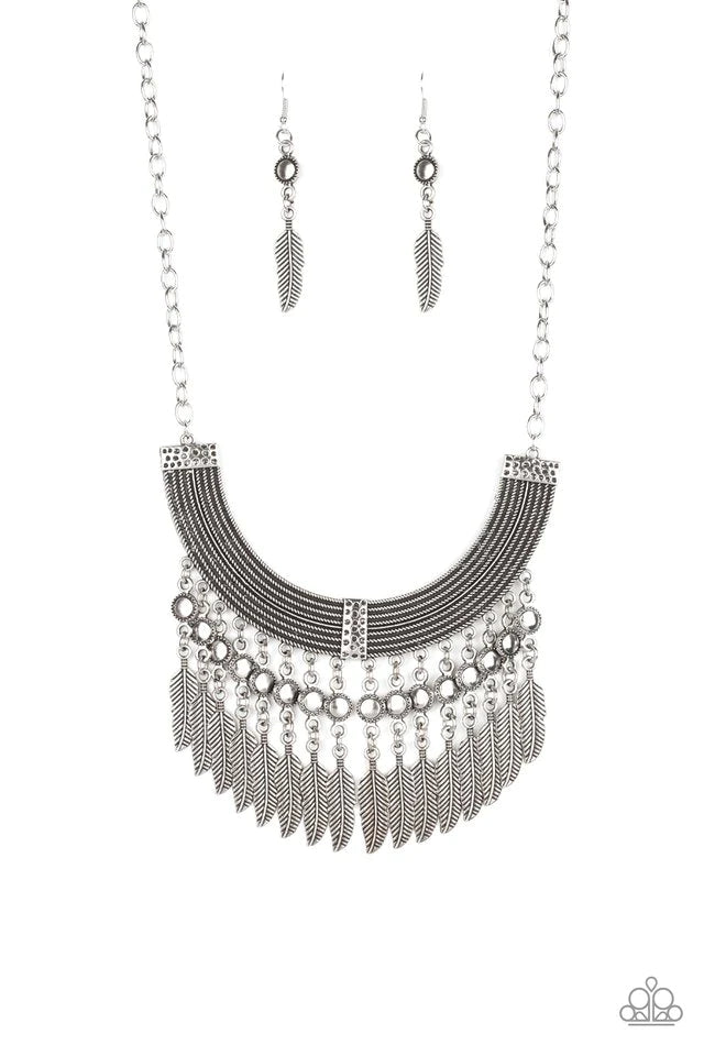 Fierce in Feathers - Silver Necklace