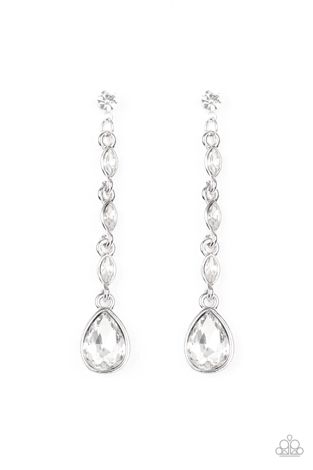 Must Love Diamonds - White Post Earrings