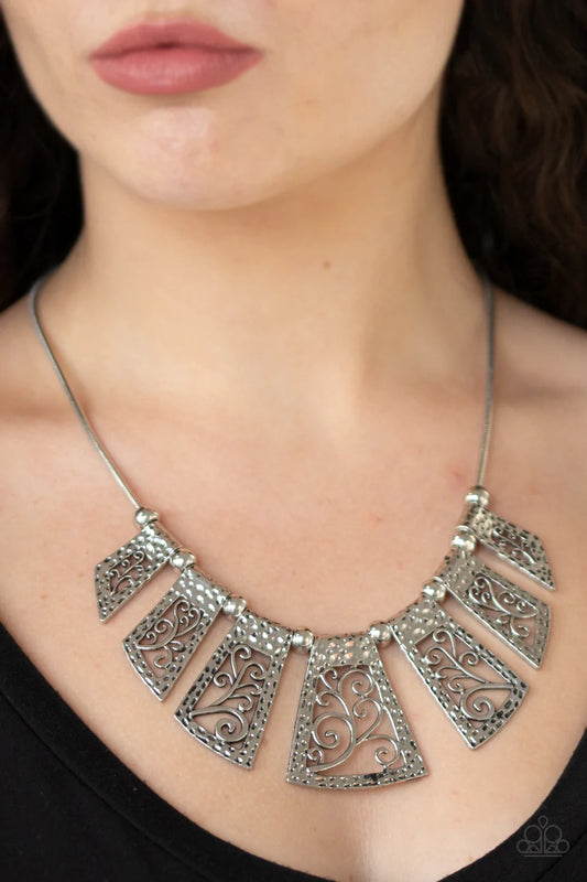 Vintage Vineyard - Silver Necklace
