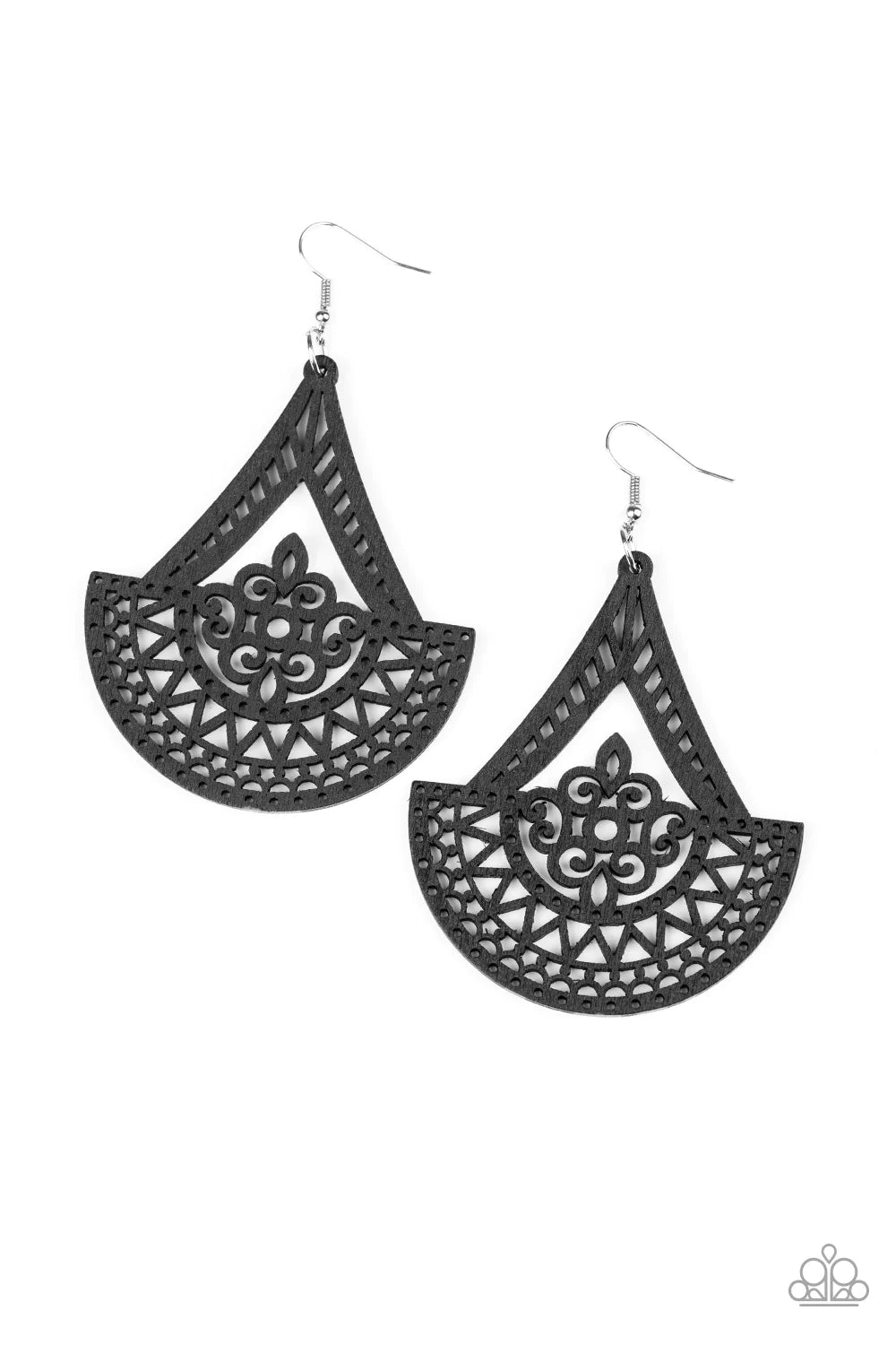Tiki Sunrise - Black Earrings